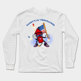 Daddy's Lil' Firecracker Kids 4th of July Long Sleeve T-Shirt